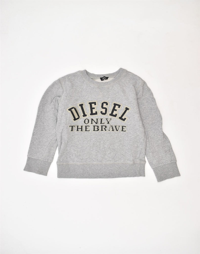 DIESEL Boys Graphic Sweatshirt Jumper 7-8 Years Grey Cotton | Vintage | Thrift | Second-Hand | Used Clothing | Messina Hembry 