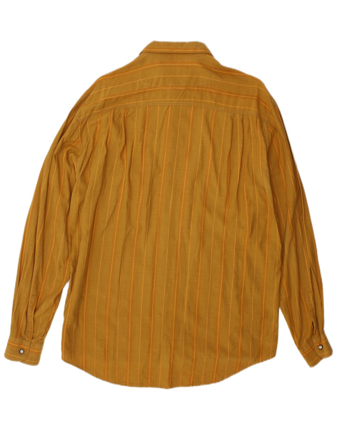 Vintage Mens Shirt Large Yellow Pinstripe