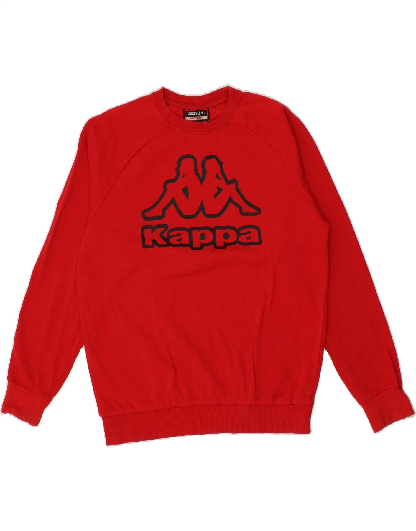 KAPPA Mens Graphic Sweatshirt Jumper Medium Red Cotton Vintage