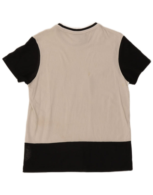 Adidas Womens Graphic T-Shirt Top UK 8 Small White Colourblock Cotton