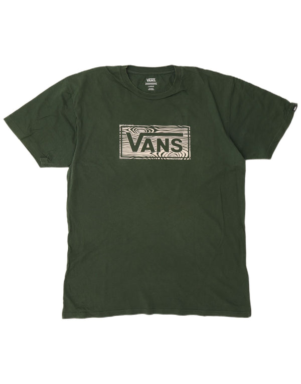 Vans Mens Graphic T-Shirt Top Large Green Cotton