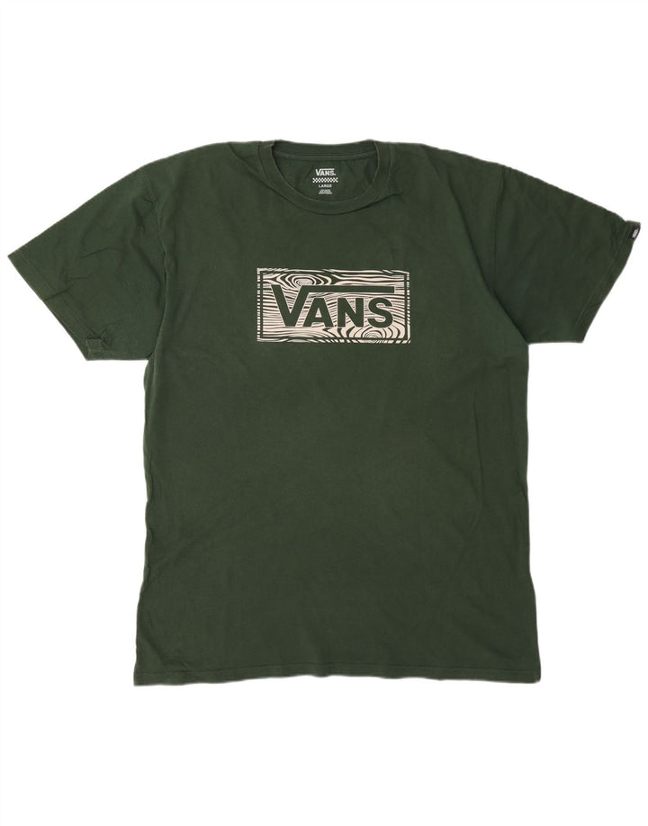 Vans Mens Graphic T-Shirt Top Large Green Cotton