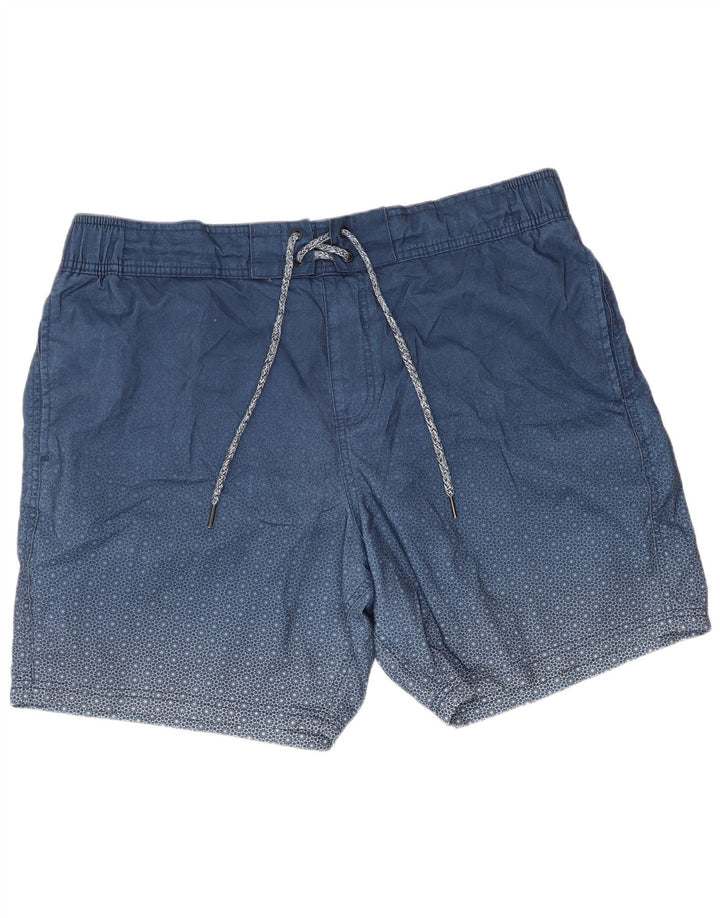 Marks & Spencer Mens Swimming Shorts XL Navy Blue Floral Polyester