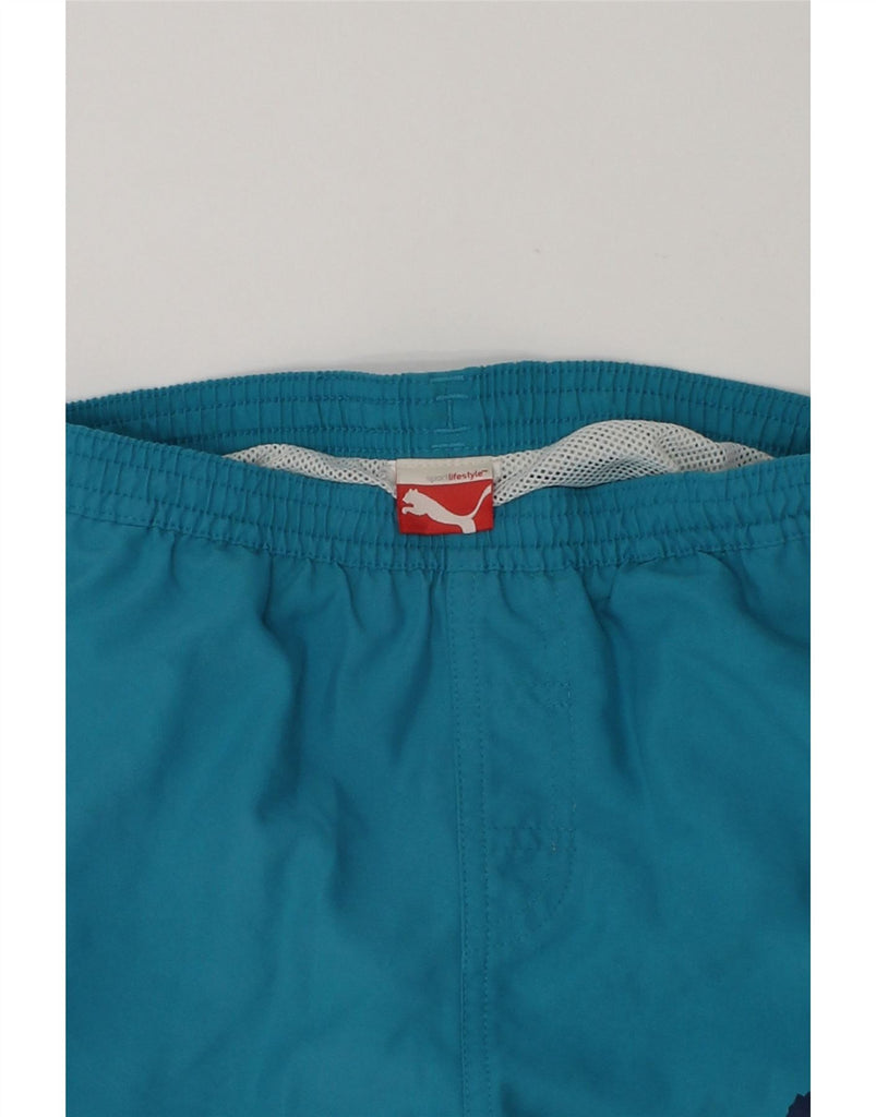 PUMA Boys Graphic Sport Shorts 5-6 Years Turquoise | Vintage Puma | Thrift | Second-Hand Puma | Used Clothing | Messina Hembry 