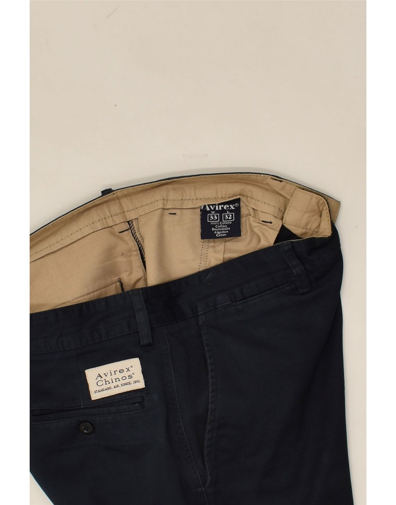 AVIREX Mens Straight Chino Trousers W33 L32 Navy Blue Cotton | Vintage Avirex | Thrift | Second-Hand Avirex | Used Clothing | Messina Hembry 