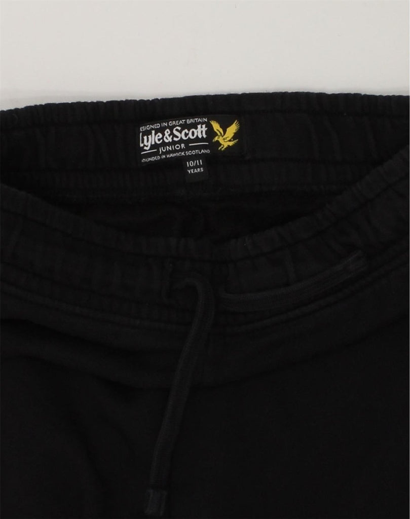 LYLE & SCOTT Boys Tracksuit Trousers Joggers 10-11 Years Black Cotton | Vintage Lyle & Scott | Thrift | Second-Hand Lyle & Scott | Used Clothing | Messina Hembry 