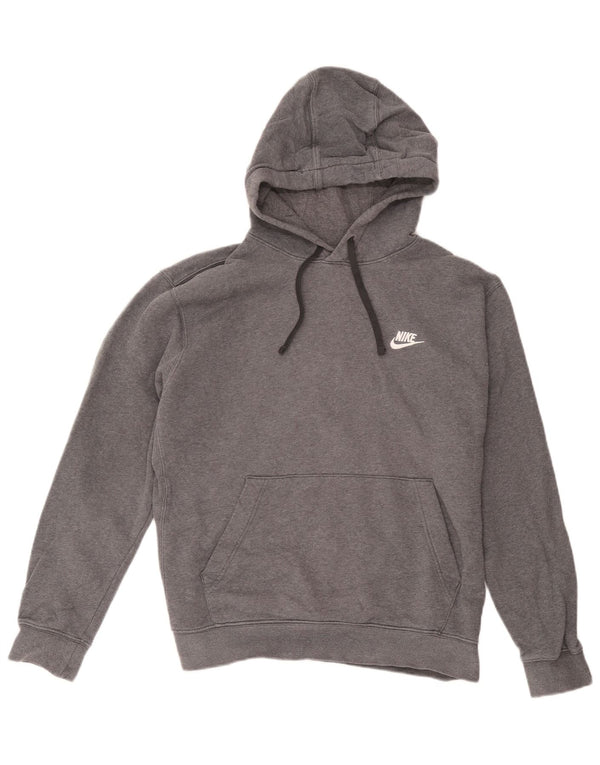 Nike Womens Hoodie Jumper UK 16 Large Grey Cotton