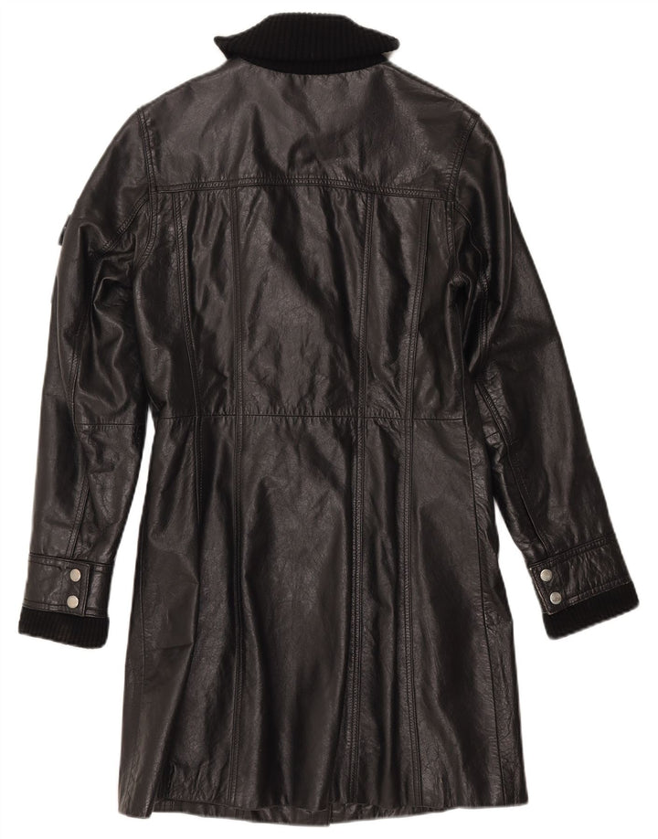 Gipsy Womens Leather Coat UK 12 Medium Black