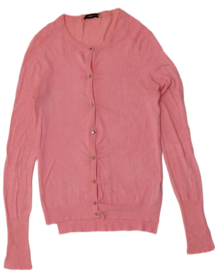 Zara Womens Cardigan Sweater UK 10 Small Pink Viscose