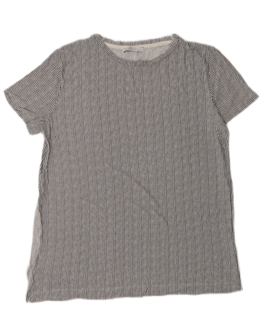 Zara Womens Trafaluc T-Shirt Top UK 14 Medium Grey Striped