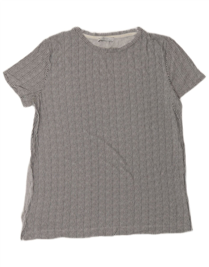 Zara Womens Trafaluc T-Shirt Top UK 14 Medium Grey Striped
