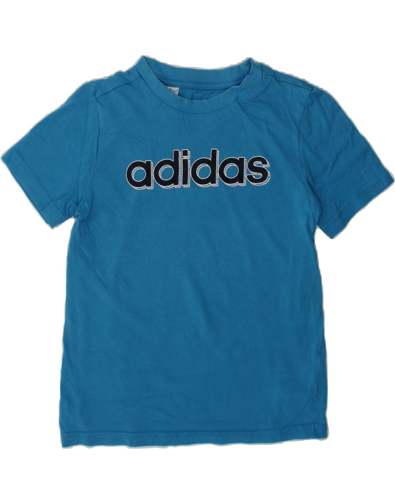 ADIDAS Boys Graphic T-Shirt Top 5-6 Years XS Blue Cotton | Vintage Adidas | Thrift | Second-Hand Adidas | Used Clothing | Messina Hembry 