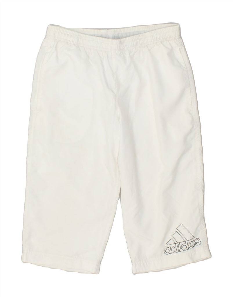 ADIDAS Boys Graphic Bermuda Sport Shorts 13-14 Years  Off White Polyester Vintage Adidas and Second-Hand Adidas from Messina Hembry 