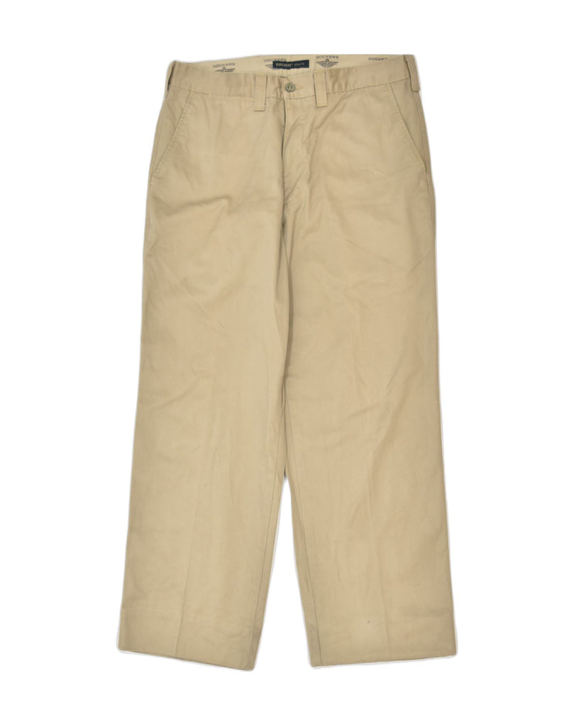 DOCKERS Mens Straight Casual Trousers W32 L28 Beige Cotton | Vintage | Thrift | Second-Hand | Used Clothing | Messina Hembry 