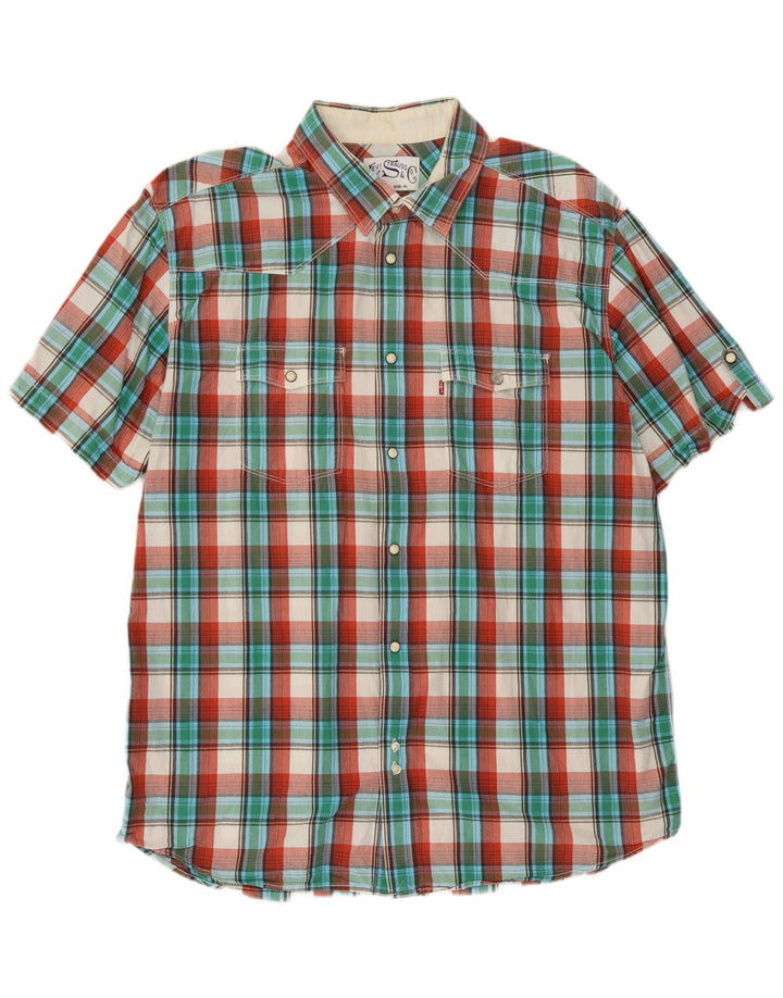 Levi's Mens Short Sleeve Shirt XL Multicoloured Check