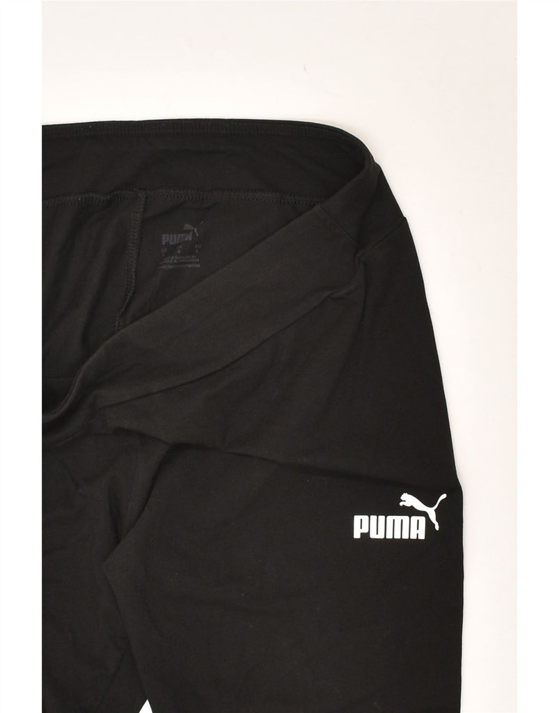 PUMA Womens Leggings UK 14 Large Black | Vintage Puma | Thrift | Second-Hand Puma | Used Clothing | Messina Hembry 