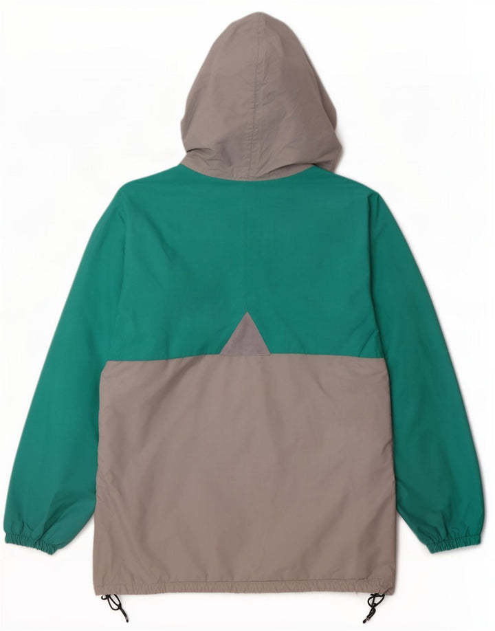 K-Way Mens Hooded Rain Jacket UK 40 Large Turquoise Colourblock Polyamide