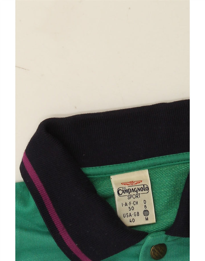 Campagnolo Mens Sweatshirt Jumper UK 40 Medium Turquoise Colourblock