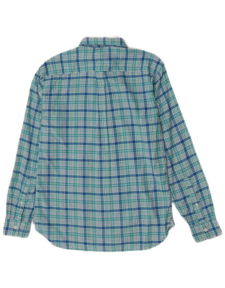 Dockers Mens Shirt Medium Turquoise Check Cotton