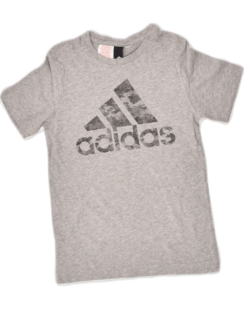 ADIDAS Boys Graphic T-Shirt Top 4-5 Years Grey | Vintage Adidas | Thrift | Second-Hand Adidas | Used Clothing | Messina Hembry 