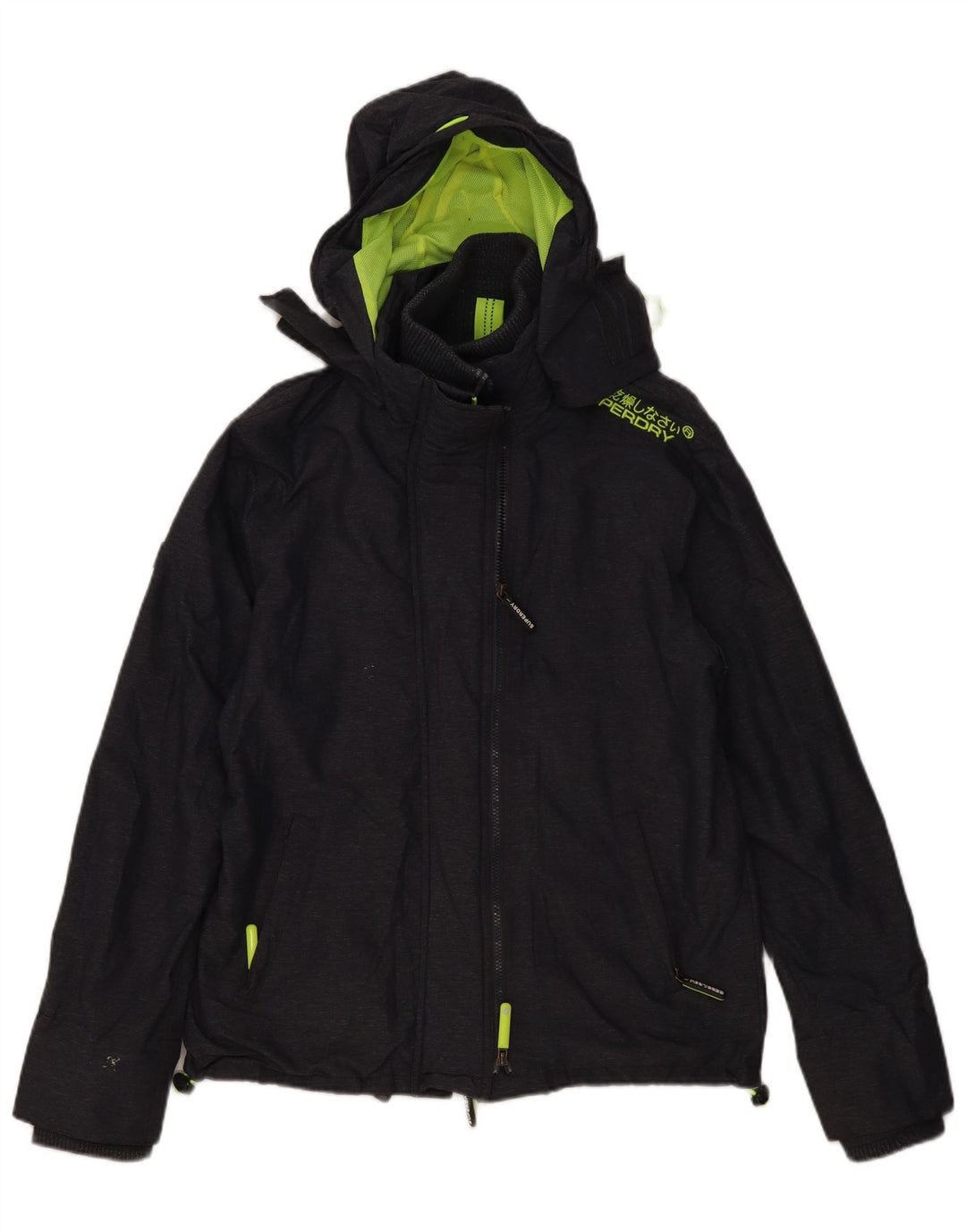 SUPERDRY Womens Windcheater Graphic Windbreaker Jacket UK 16 Large Grey