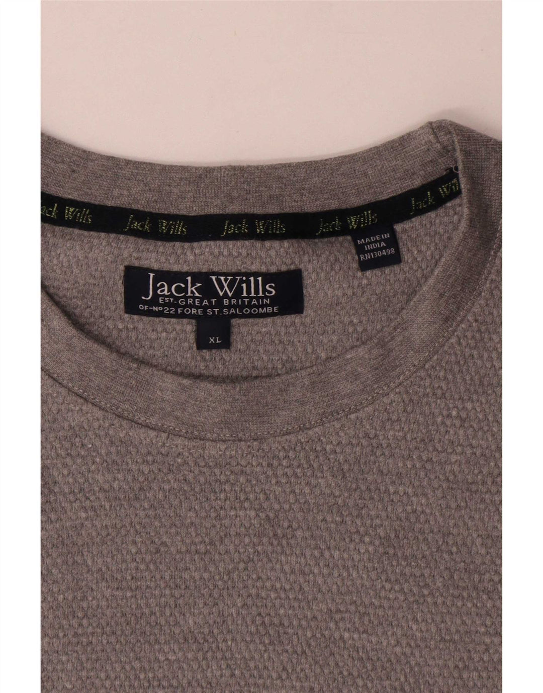 Jack Wills Mens T-Shirt Top XL Grey Cotton