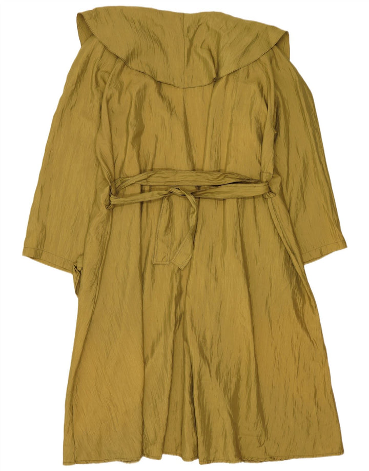 Vintage Womens Oversized Overcoat UK 14 Medium Khaki Polyester