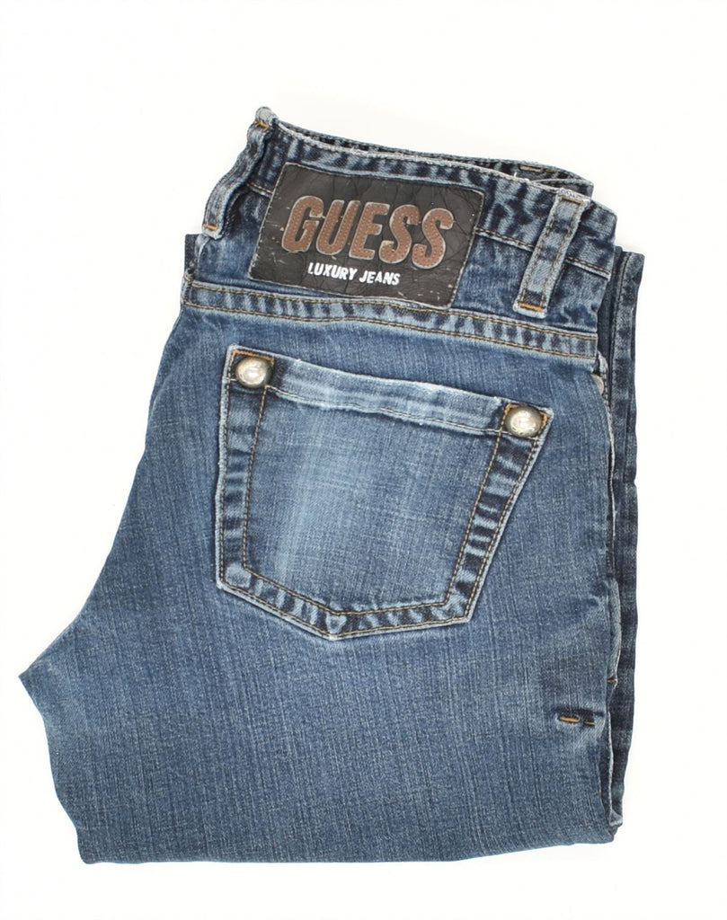 GUESS Womens Straight Jeans W31 L30  Blue Cotton | Vintage Guess | Thrift | Second-Hand Guess | Used Clothing | Messina Hembry 