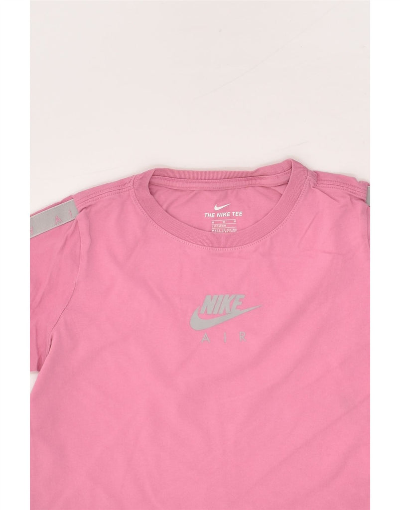 NIKE Girls Crop Graphic T-Shirt Top 10-11 Years Medium Pink Cotton | Vintage Nike | Thrift | Second-Hand Nike | Used Clothing | Messina Hembry 