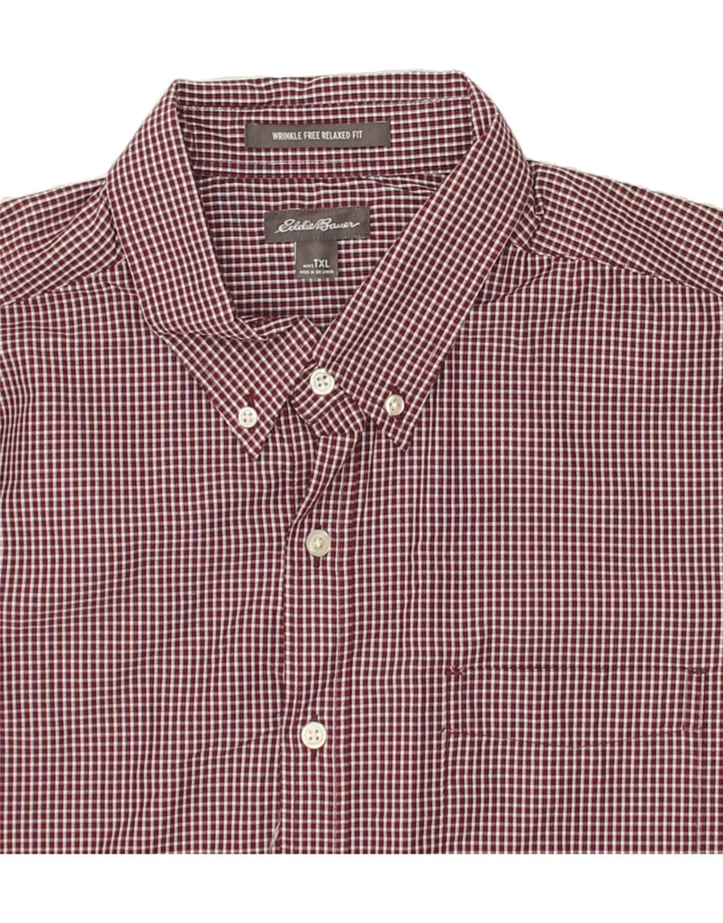 EDDIE BAUER Mens Relaxed Fit Shirt XL Maroon Gingham Cotton | Vintage Eddie Bauer | Thrift | Second-Hand Eddie Bauer | Used Clothing | Messina Hembry 