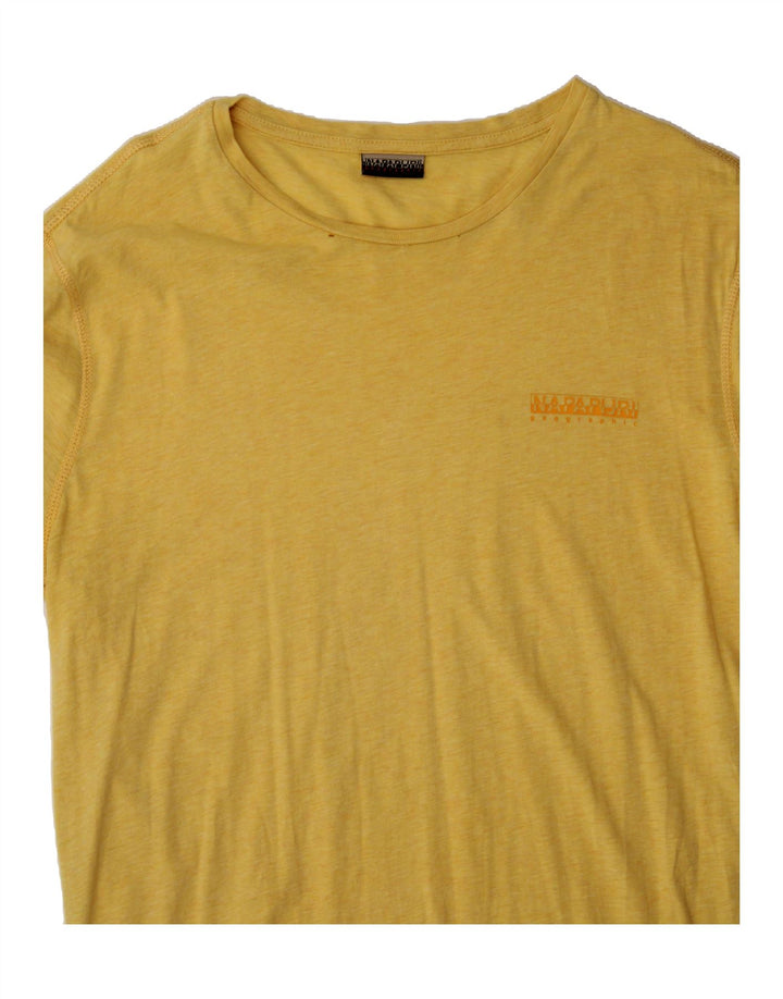 NAPAPIJRI Mens T-Shirt Top Large Yellow Vintage Napapijri and Second-Hand Napapijri from Messina Hembry 