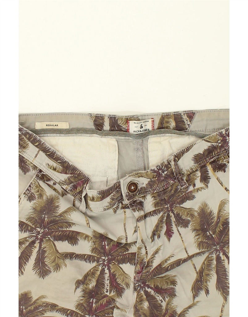 JACK & JONES Mens Regular Chino Shorts Medium W34  Beige Floral Cotton | Vintage Jack & Jones | Thrift | Second-Hand Jack & Jones | Used Clothing | Messina Hembry 