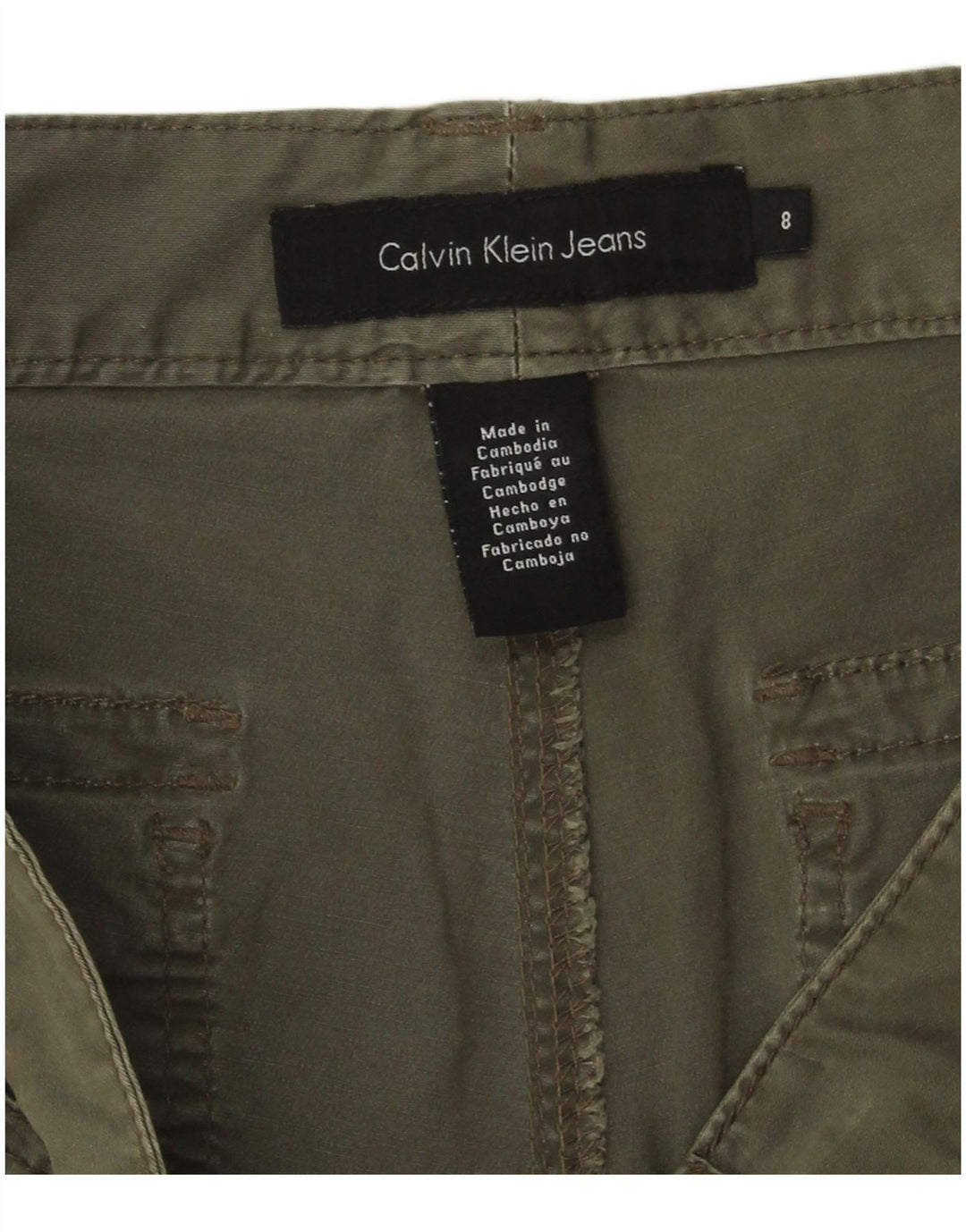 Calvin Klein Womens Bermuda Shorts US 8 Medium W30 Khaki Cotton