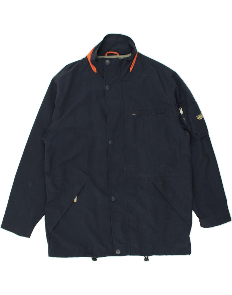 NAVIGARE Mens Windbreaker Jacket UK 40 Large Navy Blue Polyamide | Vintage Navigare | Thrift | Second-Hand Navigare | Used Clothing | Messina Hembry 