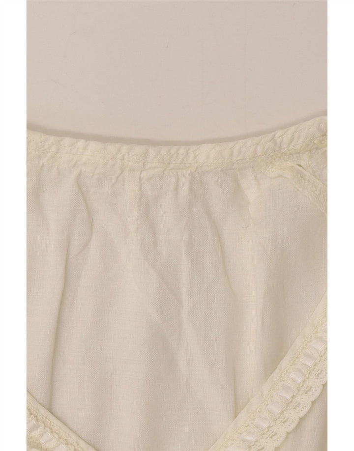 Vintage Womens A-Line Dress UK 14 Medium Beige