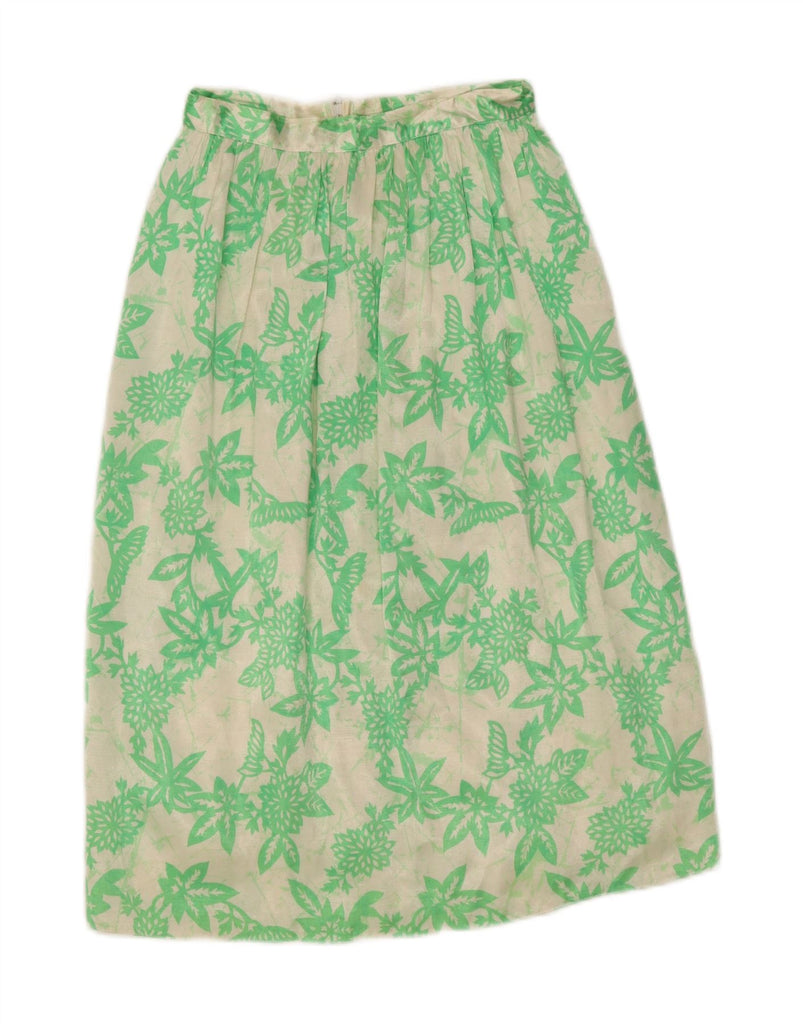 VINTAGE Womens 2 Piece Skirt Set IT 42 Medium W26  Green Floral Viscose Vintage Vintage and Second-Hand Vintage from Messina Hembry 