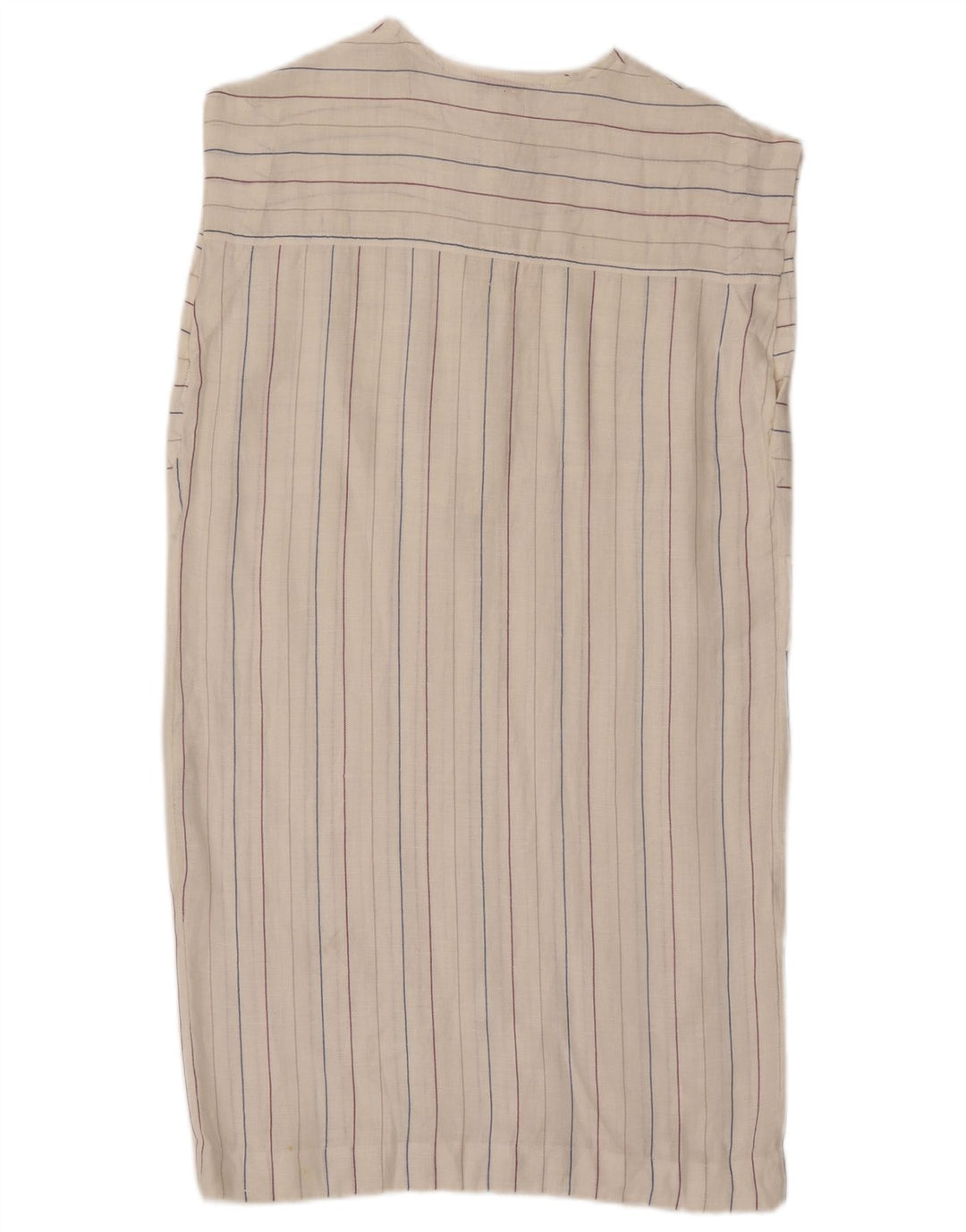 Vintage Womens Sleeveless Shift Dress IT 42 Medium Off White Striped