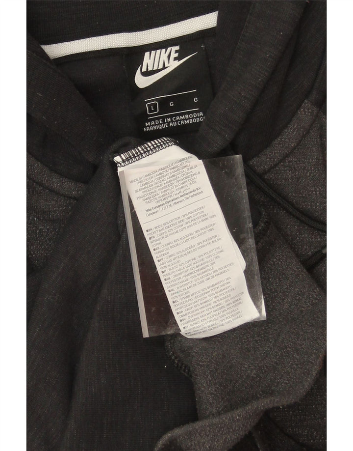 NIKE Mens Zip Hoodie Sweater Large Grey Colourblock Cotton Vintage Nike and Second-Hand Nike from Messina Hembry 