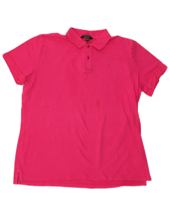 RALPH LAUREN Womens Polo Shirt UK 18 XL Pink Cotton