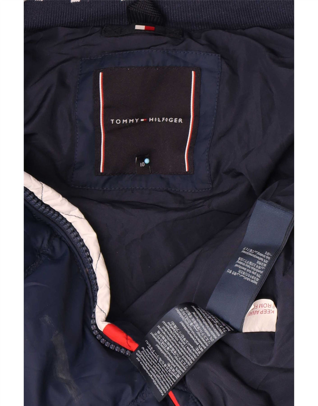 Tommy Hilfiger Boys Hooded Padded Jacket 9-10 Years Navy Blue Polyester