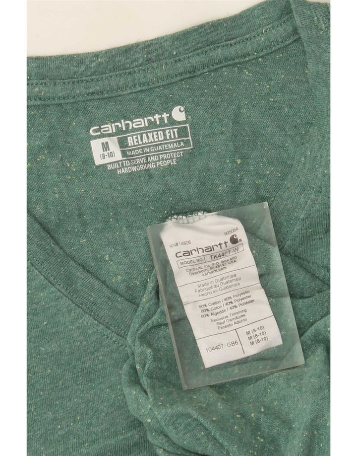 Carhartt Womens Relaxed Fit Top Long Sleeve US 8/10 Medium Green Flecked
