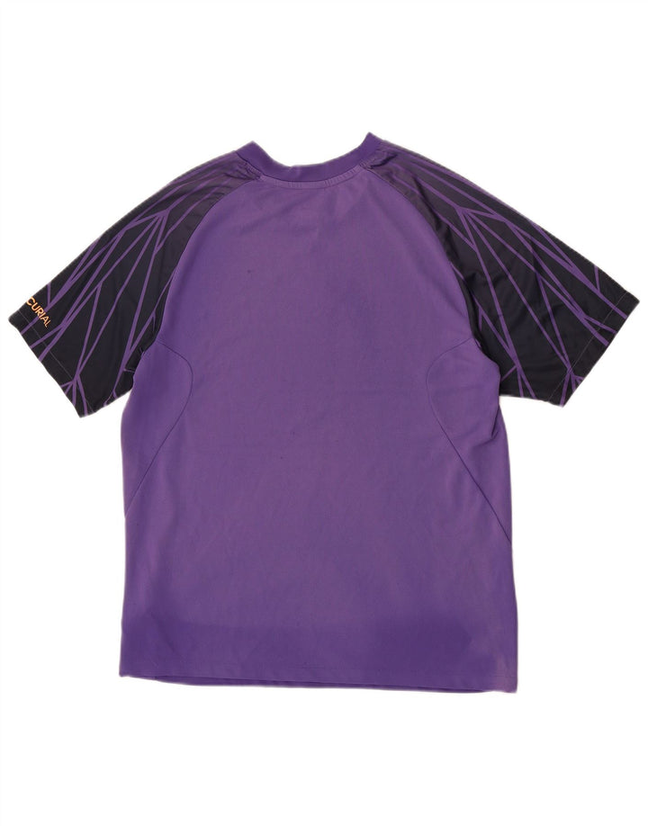 Nike Mens Dri Fit T-Shirt Top Medium Purple Colourblock Polyester