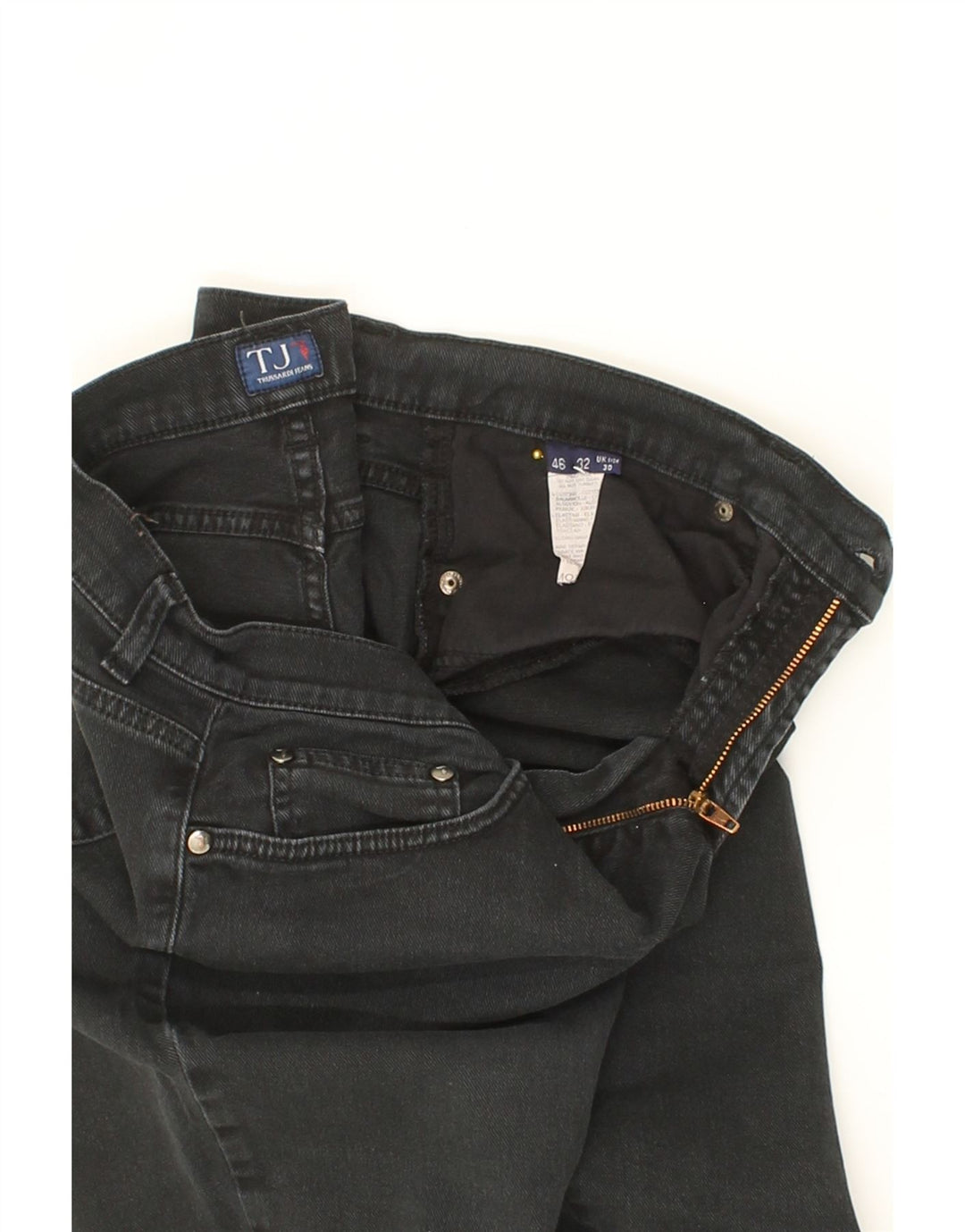 TRUSSARDI Womens Straight Jeans W30 L28 Black Cotton Vintage Trussardi and Second-Hand Trussardi from Messina Hembry 