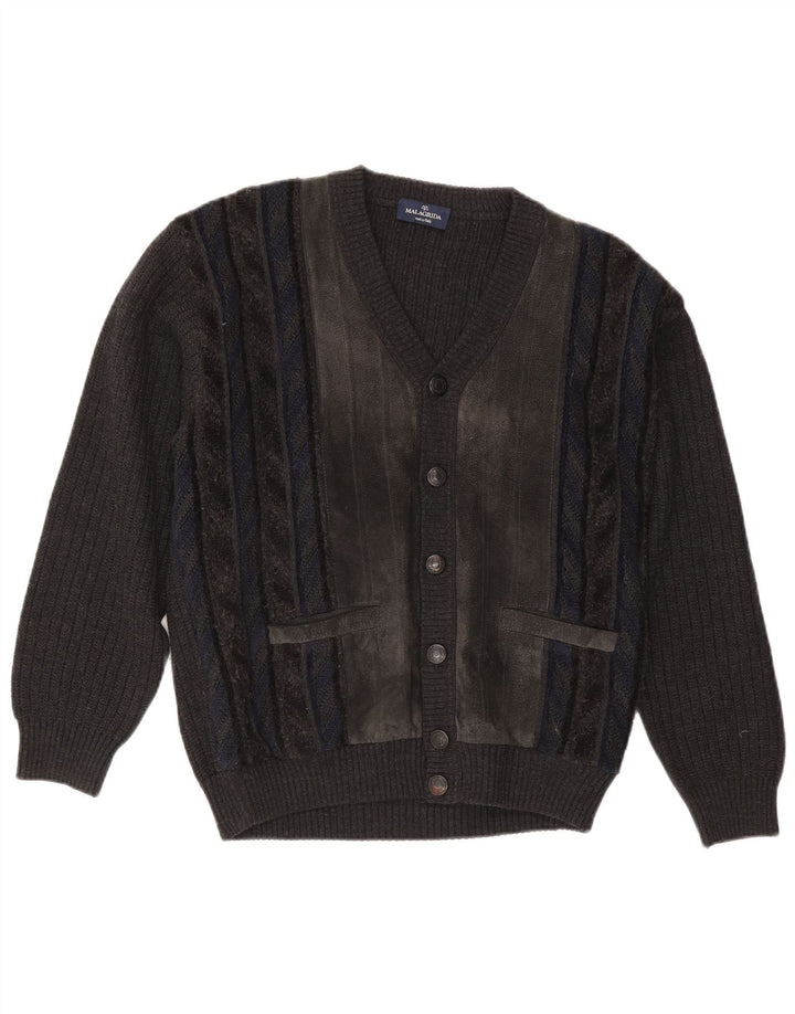 Malagrida Mens Cardigan Sweater Medium Grey