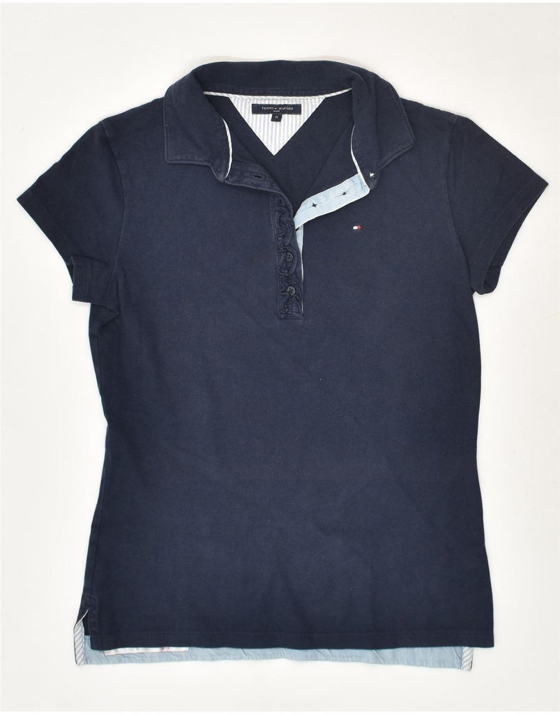 TOMMY HILFIGER Womens Polo Shirt UK 14 Medium Navy Blue Cotton | Vintage Tommy Hilfiger | Thrift | Second-Hand Tommy Hilfiger | Used Clothing | Messina Hembry 