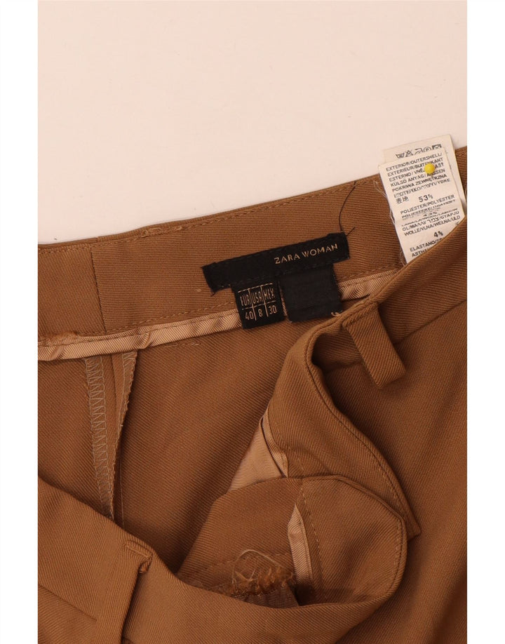 Zara Womens Straight Chino Trousers EU 40 Medium W30 L31 Brown