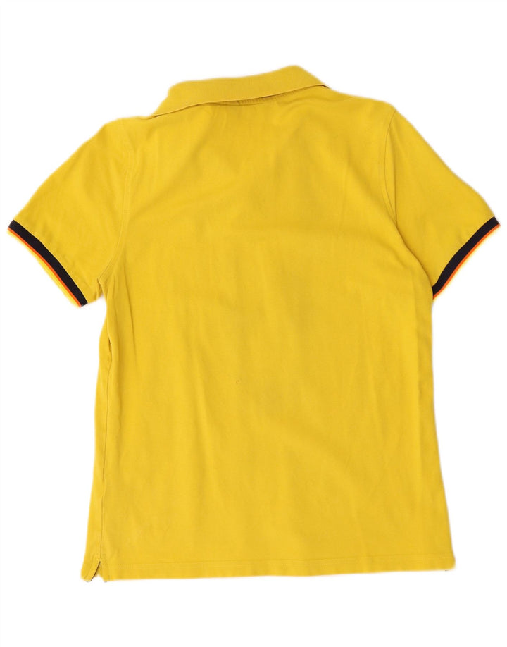 K-Way Mens Polo Shirt Medium Yellow Striped Cotton