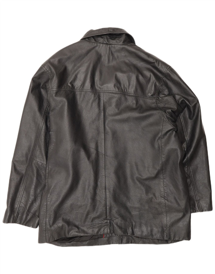 Vintage Mens Leather Jacket UK 38 Medium Black Leather