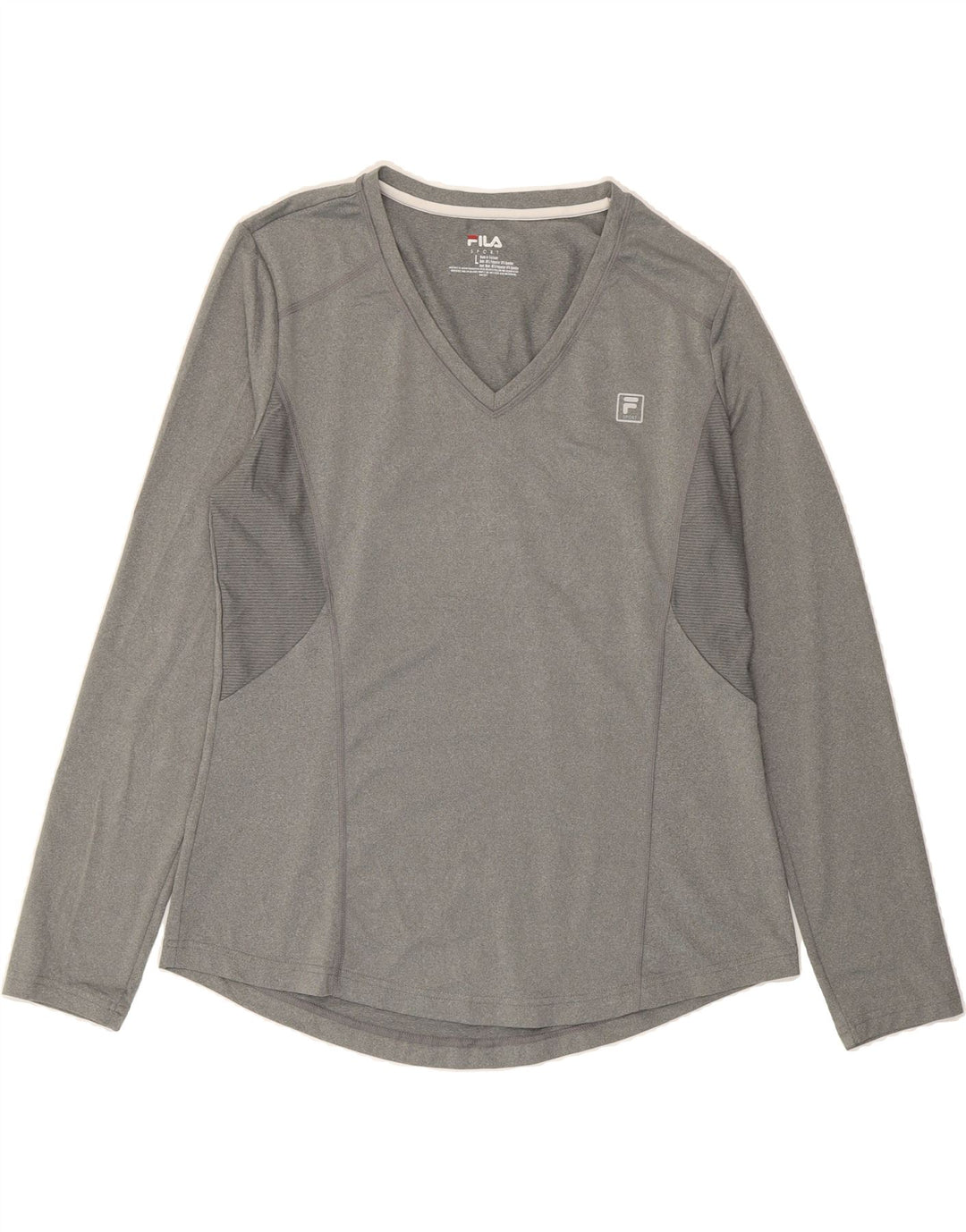 FILA Womens Top Long Sleeve UK 16 Large Grey Colourblock Polyester Vintage Fila and Second-Hand Fila from Messina Hembry 