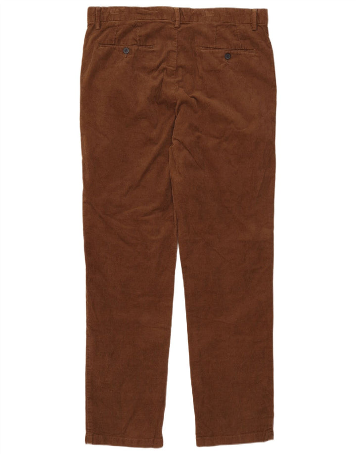 Marks & Spencer Mens Straight Regular Corduroy Trousers W36 L33 Brown